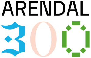 Arendal 300 år logo i farger - Klikk for stort bilde